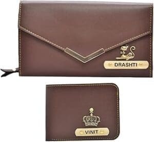 Forever Yours: Personalized Anniversary Gift Set for Couple with Customized Leather Wallets