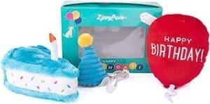 One-of-a-Kind Gifts for Your Furry Friends Tail-Wagging Fun: ZippyPaws Birthday Box – 3 Squeaky Toys for Dogs!
