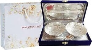 Exquisite German Silver Brass Two Bowl Set – Perfect for Gifting and Home Decor!