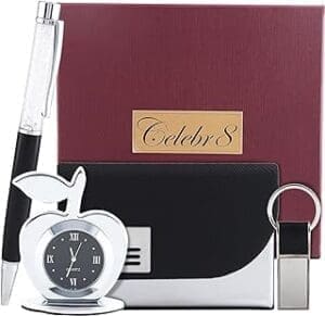 Innovative Gift Ideas for Corporate Gifting Timeless Elegance: The Ultimate Gift Set for Him – Clock, Pen, Card Holder & Keychain | Perfect Birthday & New Year Gift 2025