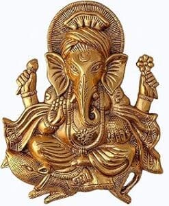Golden Metal Ganesha Wall Hanging: Stylish Home Decor Gift Idea!