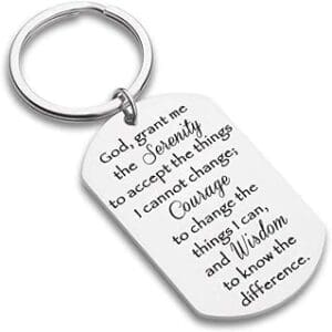 Find Peace and Strength: Serenity Prayer Keychain for Sobriety & Recovery