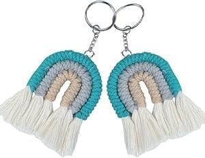 Brighten Up Your Keys with SUTRAM Handmade Macrame Rainbow Keychain!