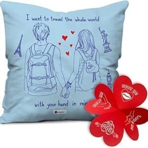 Indigifts Valentine Couple Cushion Cover Set – Ideal Gifts for Him and Her!