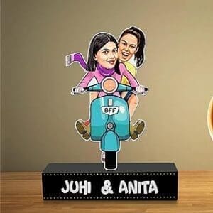 Celebrate Friendship Day with a Personalized Wood Caricature of You and Your Bestie!