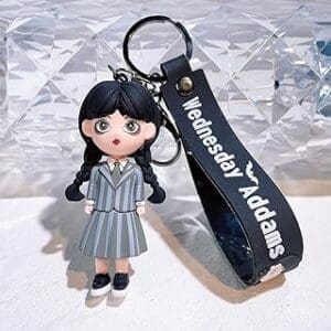 Unlock the Darkness: Wednesday Addams Keychain – Ideal for Teen Girls!