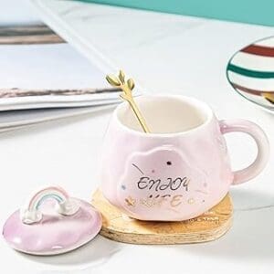 Unicorn Magic: Ceramic Pastel Mug with Spoon – Perfect Gift for Coffee Lovers! Unicorn Magic: Ceramic Pastel Mug with Spoon – Perfect Gift for Coffee Lovers!