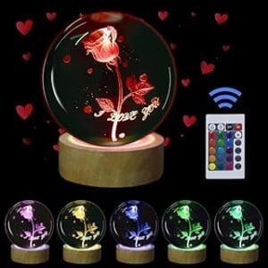 Rose Crystal Ball Night Light: A Magical Gift for Her!