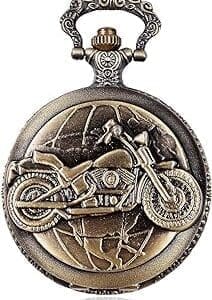 Vintage Motorbike Pocket Watch Keychain: A Timeless Style Gift for Any Occasion!