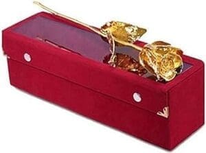 Give the Gift of Eternal Love: LAVANAYA SILVER® Gold Dipped Real Rose in Velvet Box – Perfect for Valentine’s Day, Birthday, Anniversary!