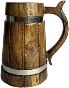 Celebrate with Eco-Friendly Craft Beer: SuperGeneriX Wooden Barrel Mug – Ideal Gift!