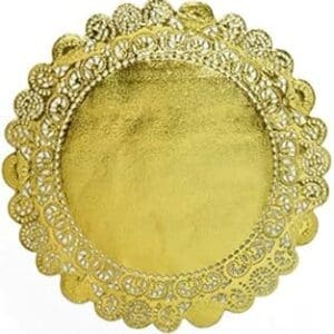 Golden Elegance: 250 Metallic Gold Foil Doilies for DIY Crafts and Table Displays