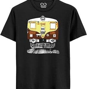All Aboard: Mumbai Train Black T-Shirt – Ideal Gift!