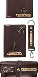 Personalized Leather Wallet & Charm Set: Ideal Gift for Him!