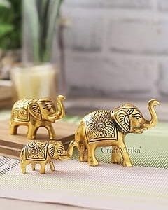 Luck and Love: CraftVatika Elephant Family Statue Set – Ideal Gift for Every Celebration!