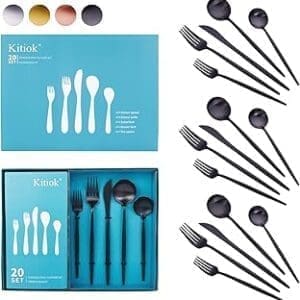 Luxury Dining Upgrade: Kitiok 20-Piece Satin Cutlery Set