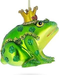 Celebrate the Season with a Stunning Frog Glass Ornament!
