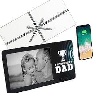 Customized Wireless Charger & Photo Frame: Perfect Gift for the World’s Best Dad!