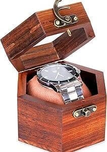 Luxurious Dark Indian Rosewood Watch Box: The Ultimate Gift for Watch Lovers