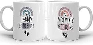 Bumpin’ Brews: Daddy to Be and Mummy to Be Coffee Mug Set – Ideal Gift!
