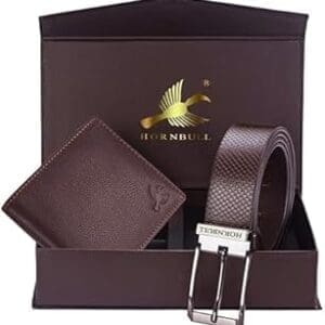 Revamp His Look: Brown Wallet & Belt Combo Set for Men