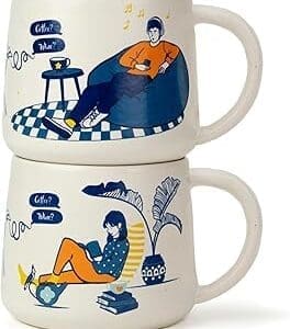Couple’s Ceramic Cappuccino Cups – Ideal Gift for Coffee Aficionados!