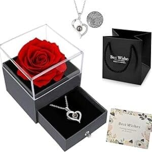 Romantic Galox Rose Necklace: Perfect Gift for Her on Valentine’s Day!