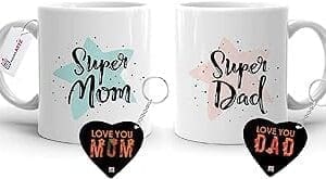 Celebrate Love with Custom Coffee Mugs and Key Chains for Mom and Dad