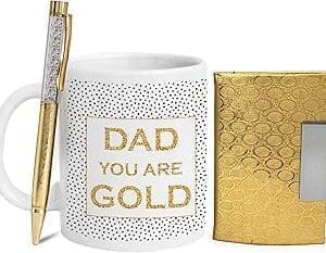 Personalized Father’s Day Mug Set with Card Holder & Pen