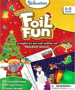 Unleash Holiday Magic with Skillmatics Foil Fun Art Kit – Ideal Gift for Kids 4-9!
