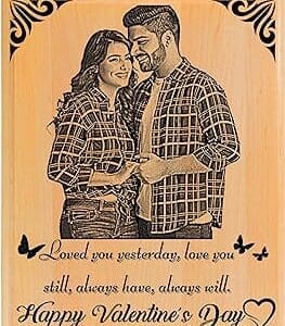 Capture Your Love: Personalized Engraved Wood Frame for Wife